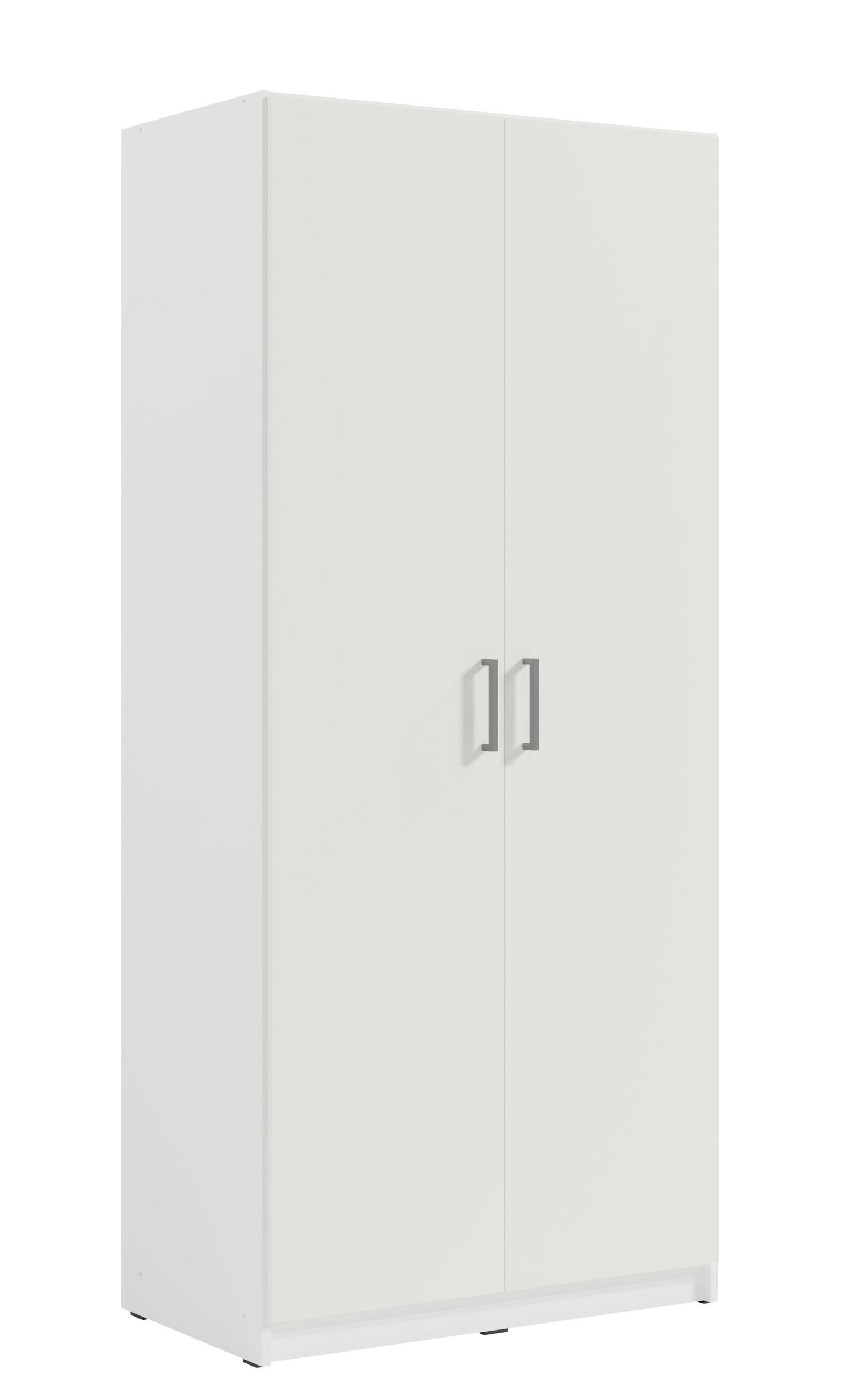 DREHTÜRENSCHRANK RYGEN 90,9/197,5/53,3cm 2-türig Weiß - Weiß, Holzwerkstoff (90.9/197.5/53.3cm) - MASSENO