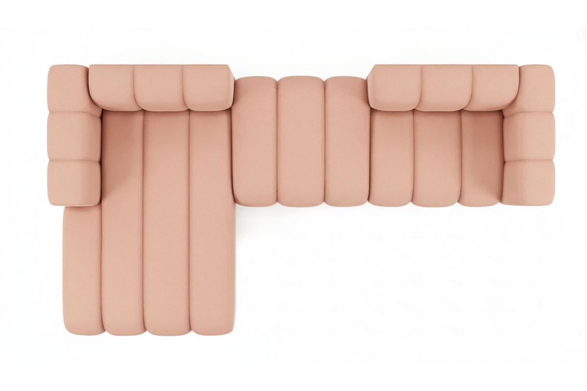 ECKSOFA L-Form Grand L 319 cm, Veloursstoff Salvador, Rosa, Links - Rosa, Holz (319/179cm) - Kaiser Möbel