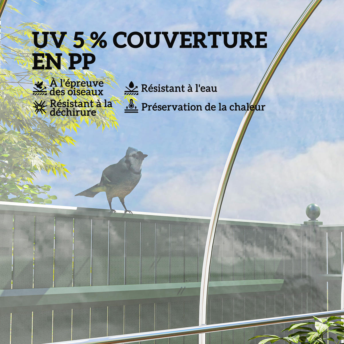 GEWÄCHSHAUS-FOLIE DE-12013 6/10 m UV-beständig & wasserdicht Transparent - Transparent, Kunststoff (600/1000cm) - ComfortXL