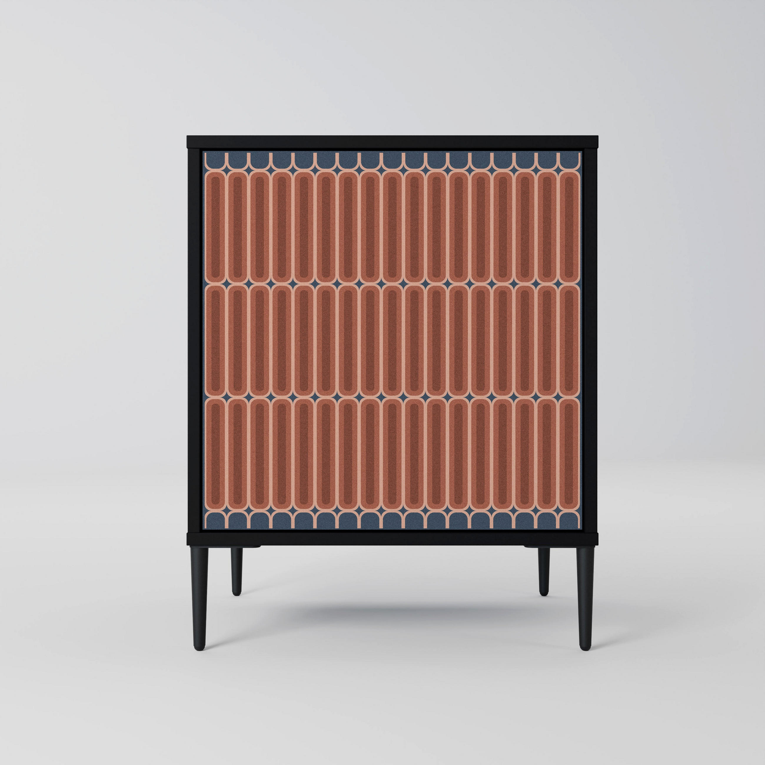 SIDEBOARD HYPNOTIC GATE, Schwarz, 57,5x42x72,5 cm, Schwarze Metallfüße - Multicolor/Schwarz, Holzwerkstoff/Metall (57.5/72.5/42cm) - SpaceRebels