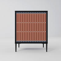SIDEBOARD HYPNOTIC GATE, Schwarz, 57,5x42x72,5 cm, Schwarze Metallfüße - Multicolor/Schwarz, Holzwerkstoff/Metall (57.5/72.5/42cm) - SpaceRebels