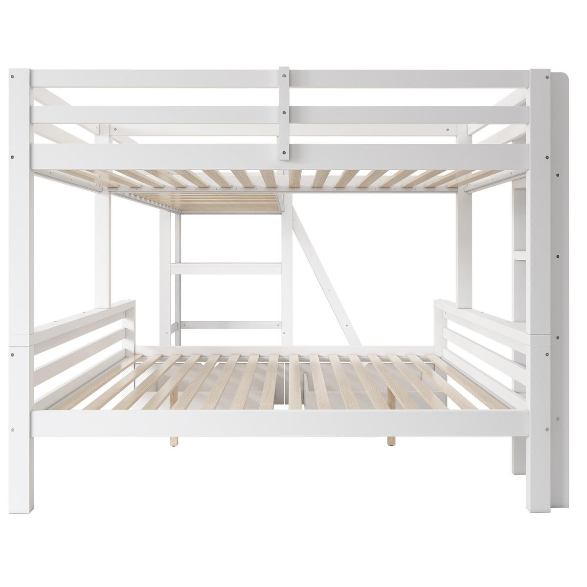 ETAGENBETT Kinder Weiß - Naturfarben, Holz (140/200cm) - ComfortXL