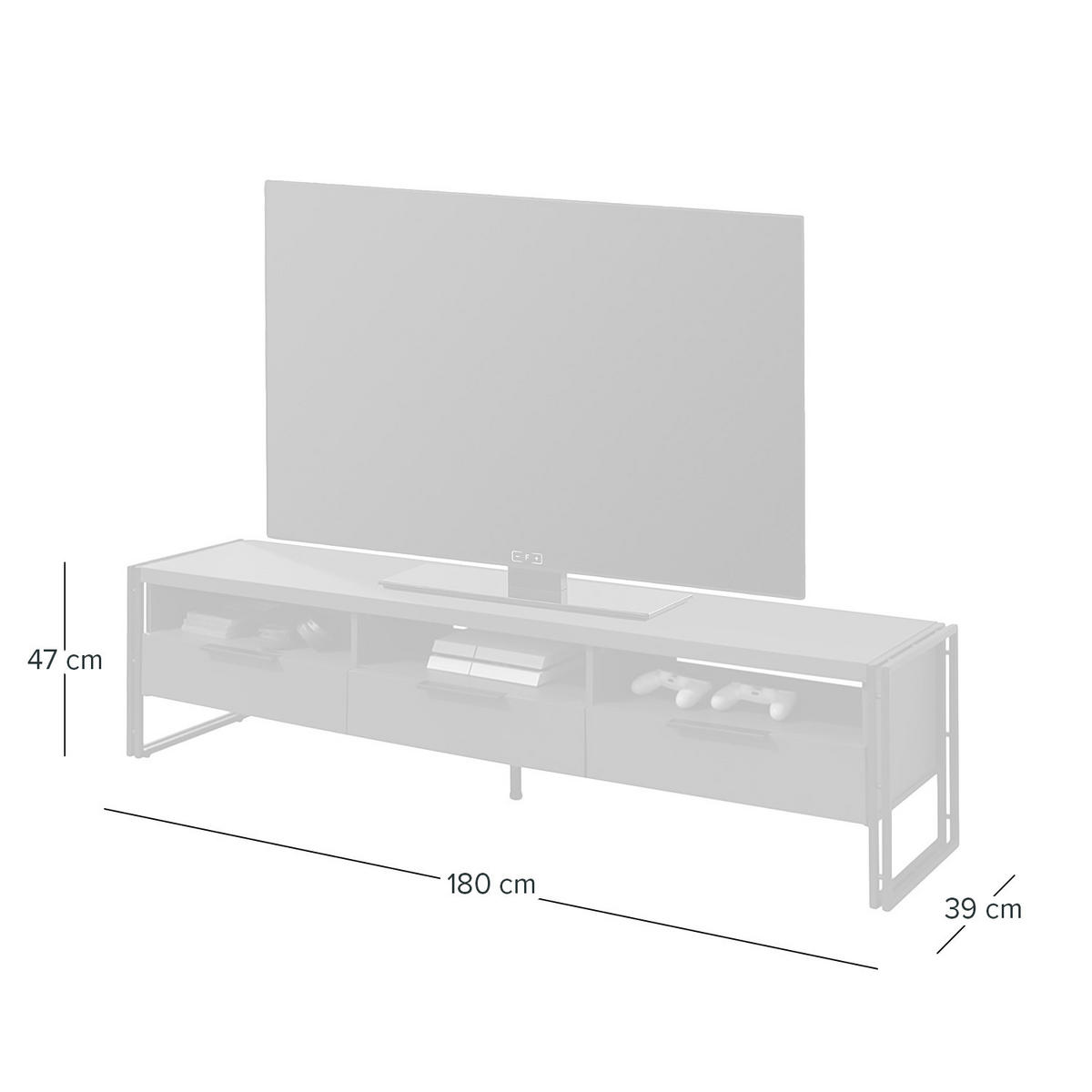TV-LOWBOARD - Weiß - Weiß, Holzwerkstoff/Metall (180/47/39cm) - home24