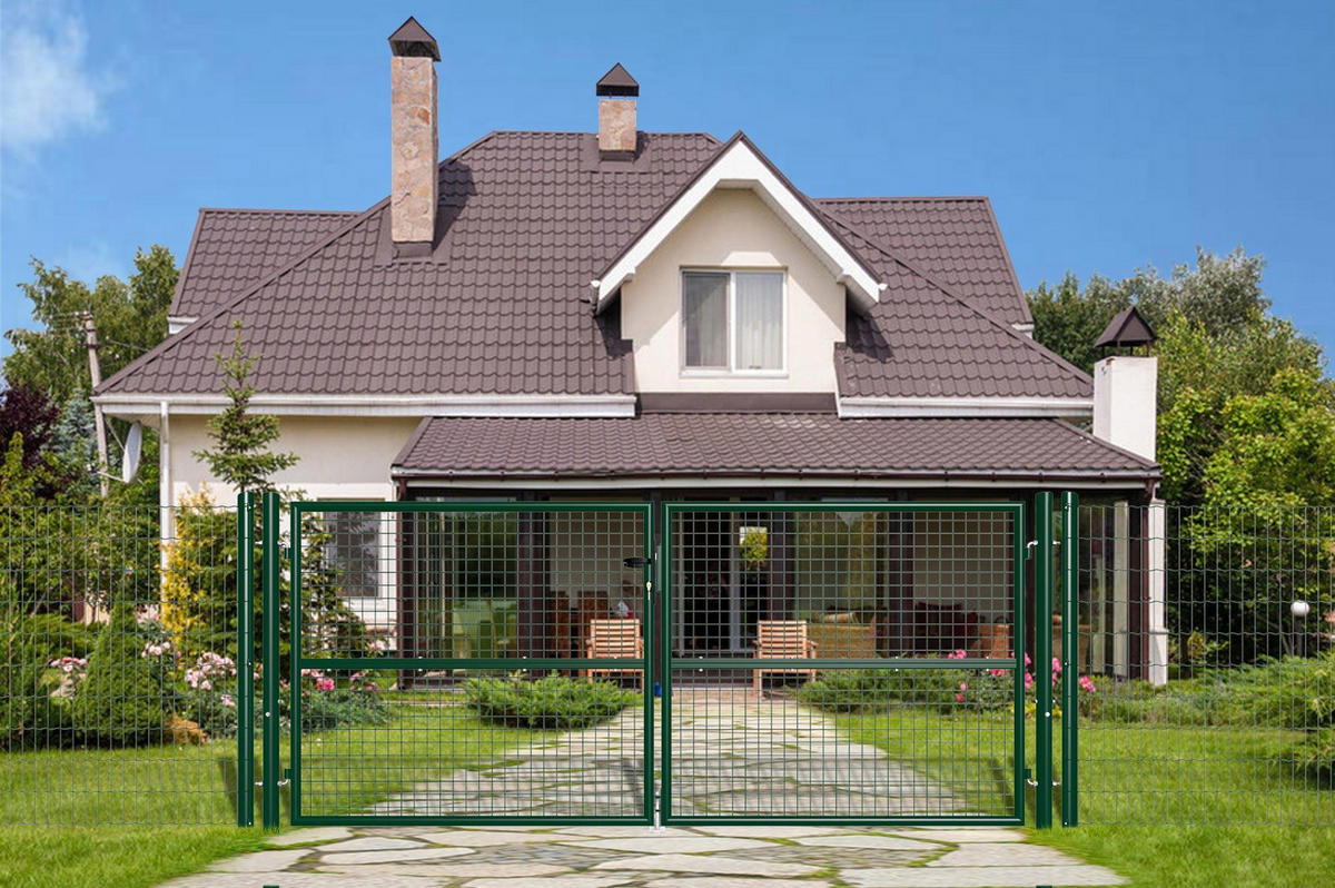 ZAUNTOR Olga Grün 3m H.130cm + TÜRCHEN 1m H.130cm - Grün, Metall (306/131cm) - Casanoov