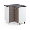 ECKUNTERSCHRANK R-Line Grau 75.6 cm, AP Anthrazit - Weiß/Braun, Holzwerkstoff (75.6/81.6/60cm) - Vicco