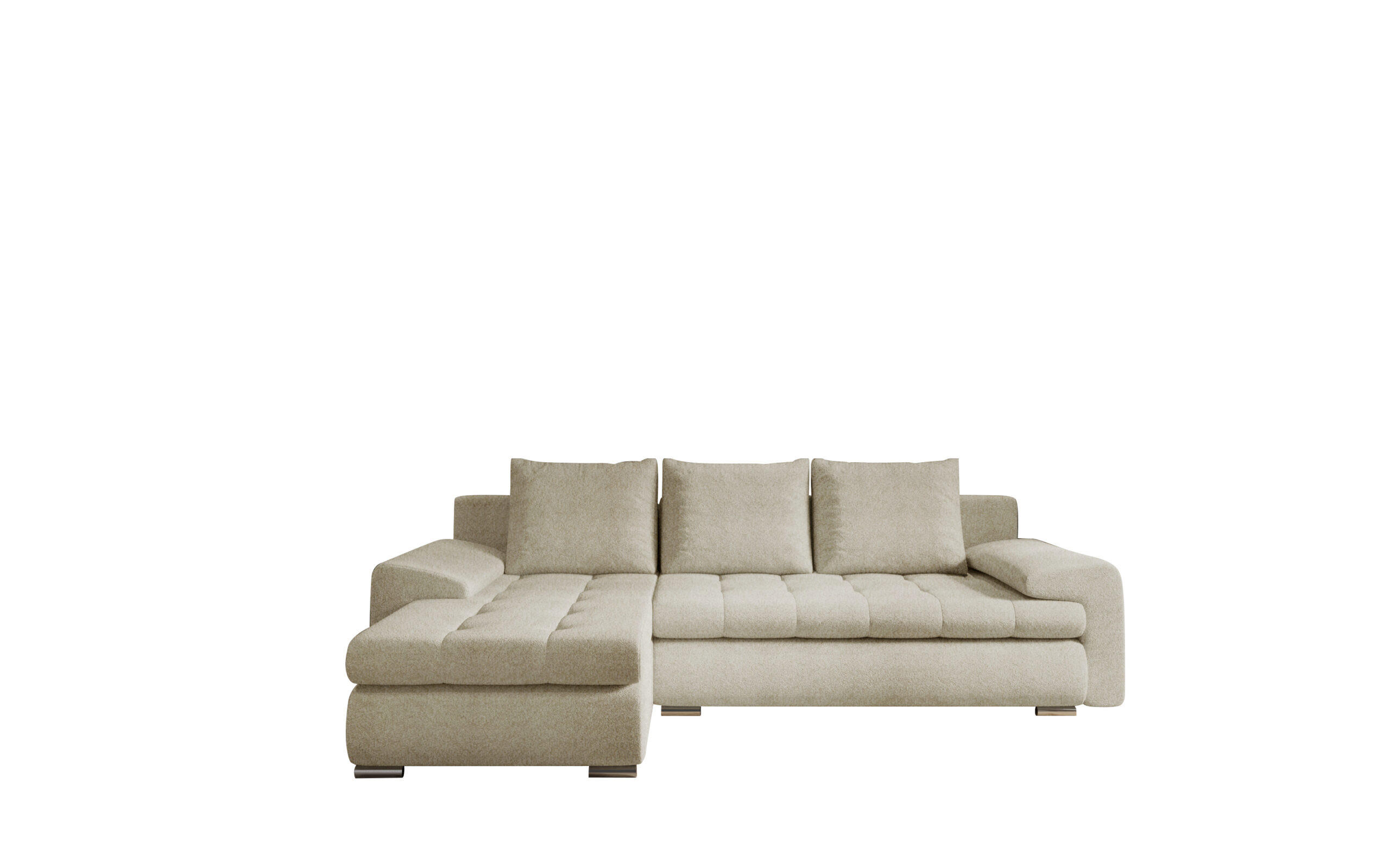 ECKSOFA TOMI Abriamo Beige Links - Beige, Holz (150/237cm) - Kaiser Möbel