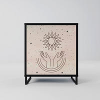 SIDEBOARD DELICATE BEAUTY, Schwarz, 57,5x42x67,5 cm, Schwarze Metall-Rahmenfüße - Multicolor/Schwarz, Holzwerkstoff/Metall (57.5/67.5/42cm) - SpaceRebels