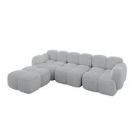ECKSOFA modulares Sofa Links Miko-L2 302x205x75 Grau Cord - Anthrazit/Schwarz, Holzwerkstoff/Kunststoff (302/205cm) - ALTDECOR