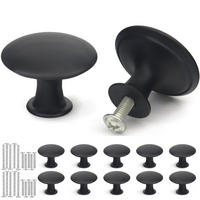 SCHRANKKNOPF Schwarz 10er-Set 30 mm - Schwarz, Metall (1.5/2.2/0.3cm)