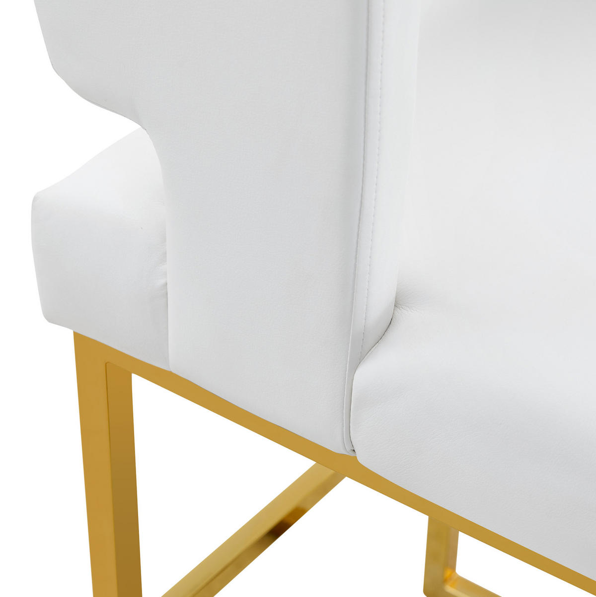 BARSTUHL 2er-Set gepolstert 91,4 cm PU-Leder White+Gold - Goldfarben, Metall (53.3/91.4/48cm) - Meubliv
