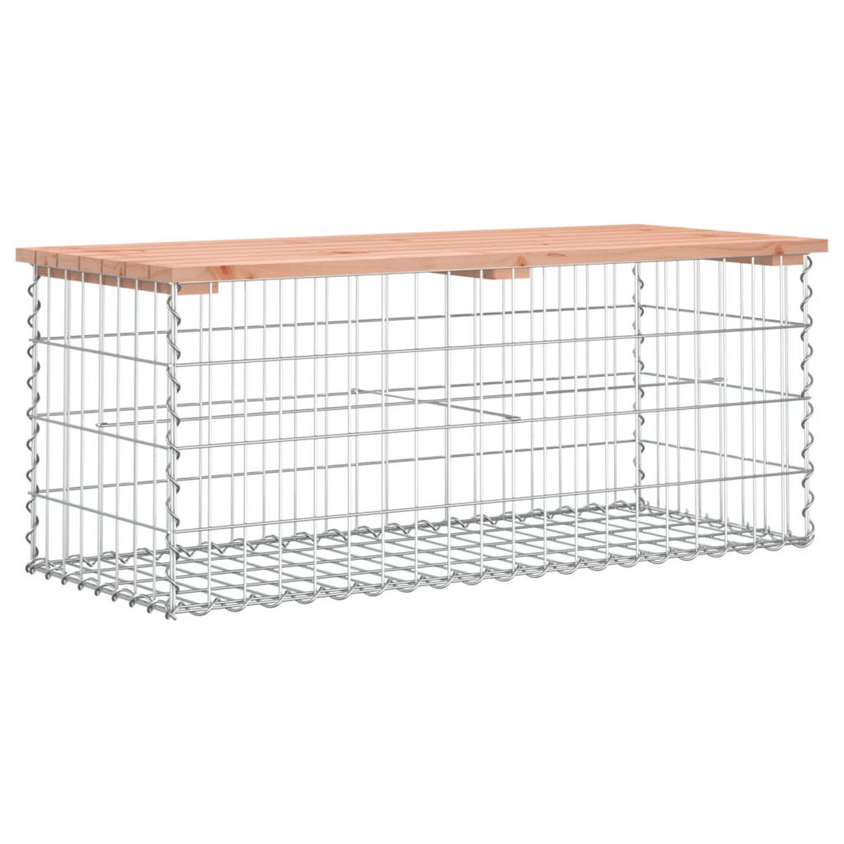 GARTENBANK Aus Gabionen 103/44/42 Cm Massivholz Douglasie - Braun, Holz (103/42/44cm) - vidaXL
