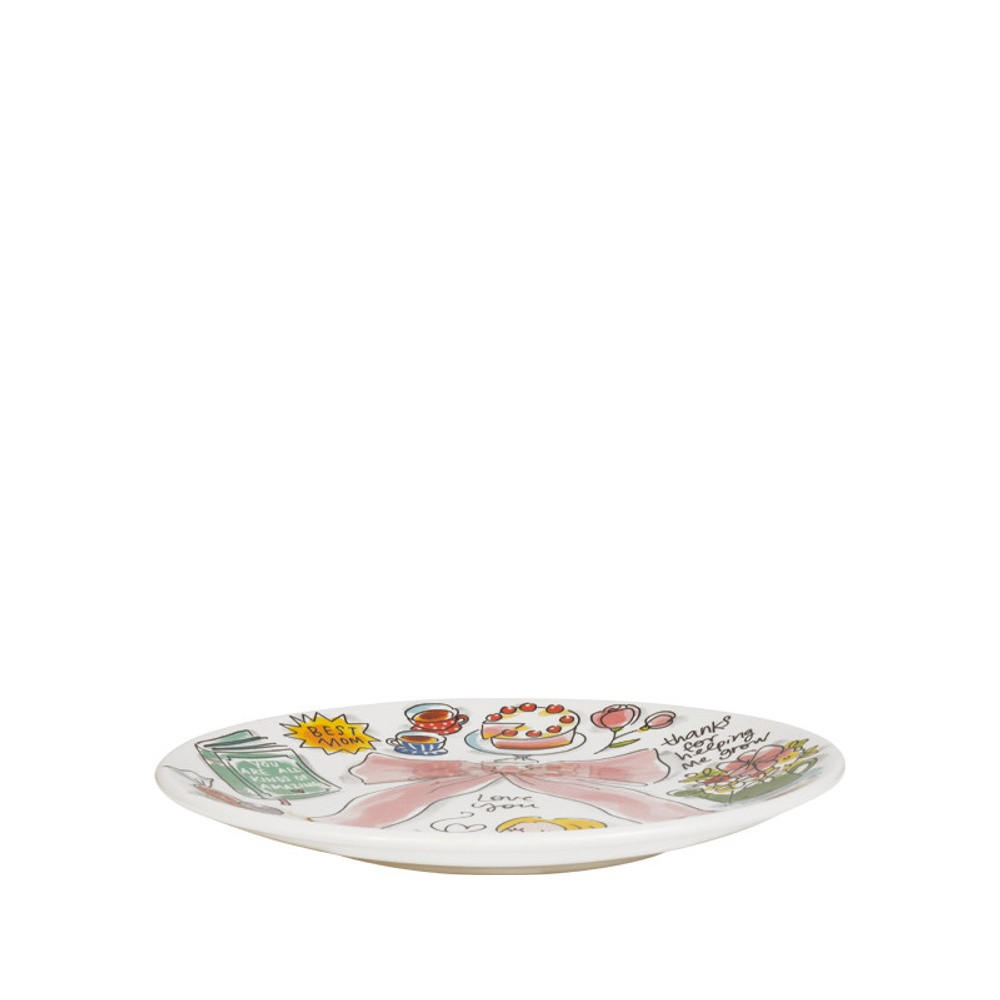TELLER Muttertag mit Schleife in Bunt - 22cm - Multicolor, Keramik (21.8/21.8/2.5cm) - Blond Amsterdam