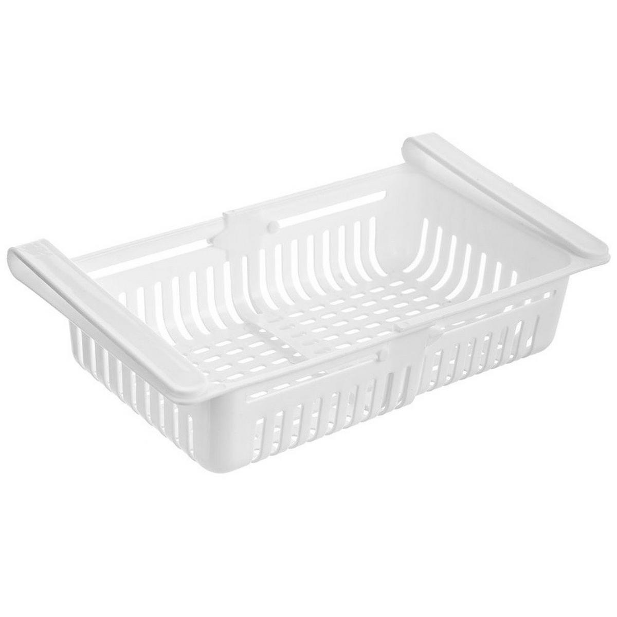 KÜHLSCHRANKORGANIZER Ausziehbarer für Ablagen von 21-28,7 cm - Weiß, Kunststoff (21/9/16.5cm) - Orion 