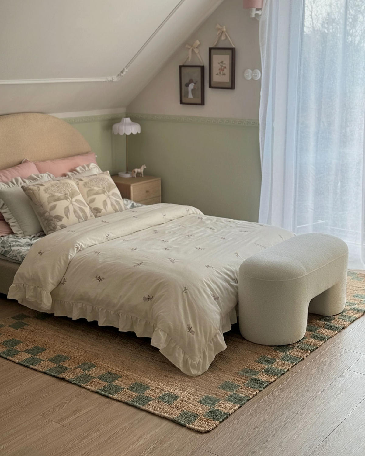 KOBEREC Béžový/Zelený 160/230 cm Juta Beed - béžová, textil (160/230cm) - Beliani