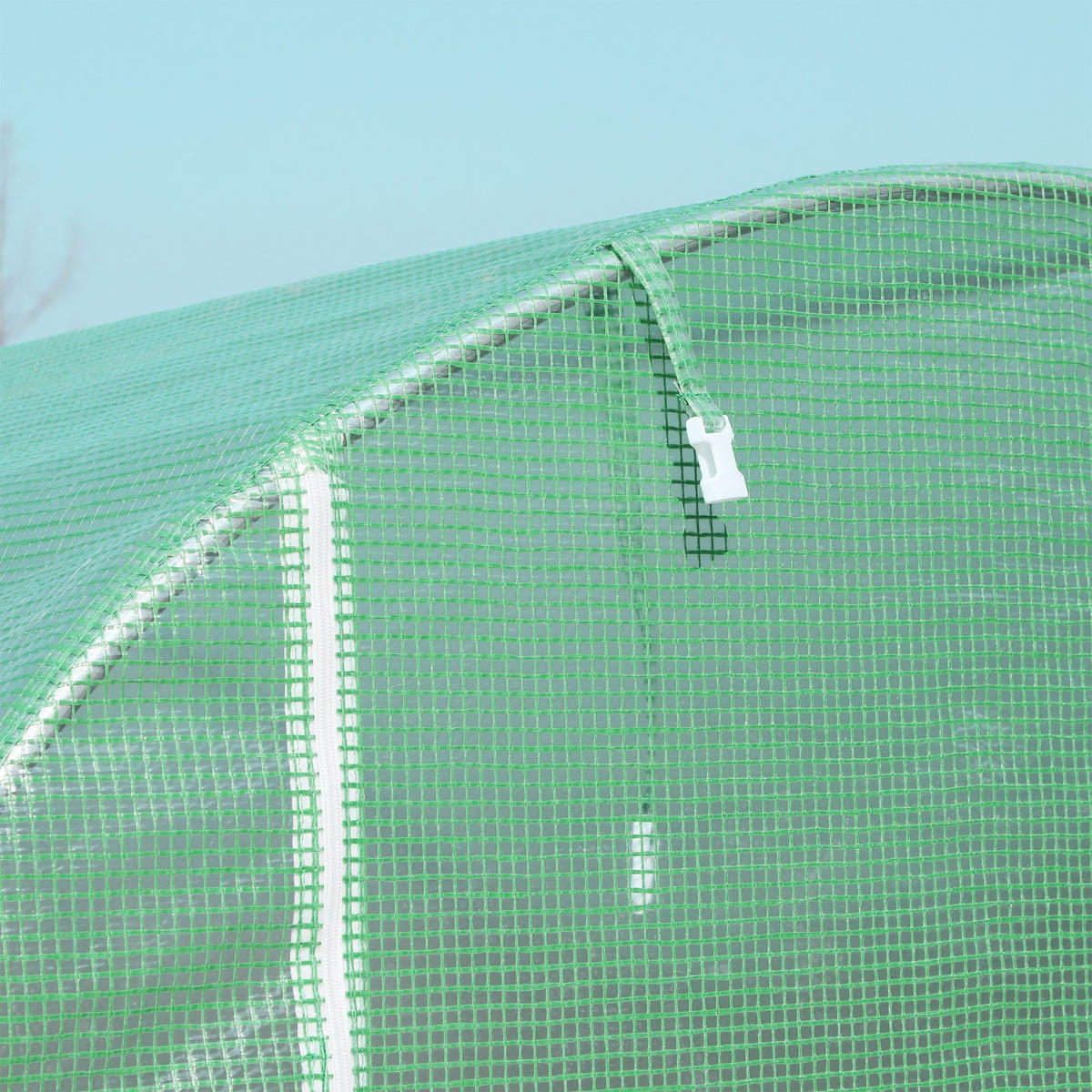 FOLIENGEWÄCHSHAUS, Grün, PE, Stahl - Grün, Kunststoff (200/205/500cm) - Outsunny