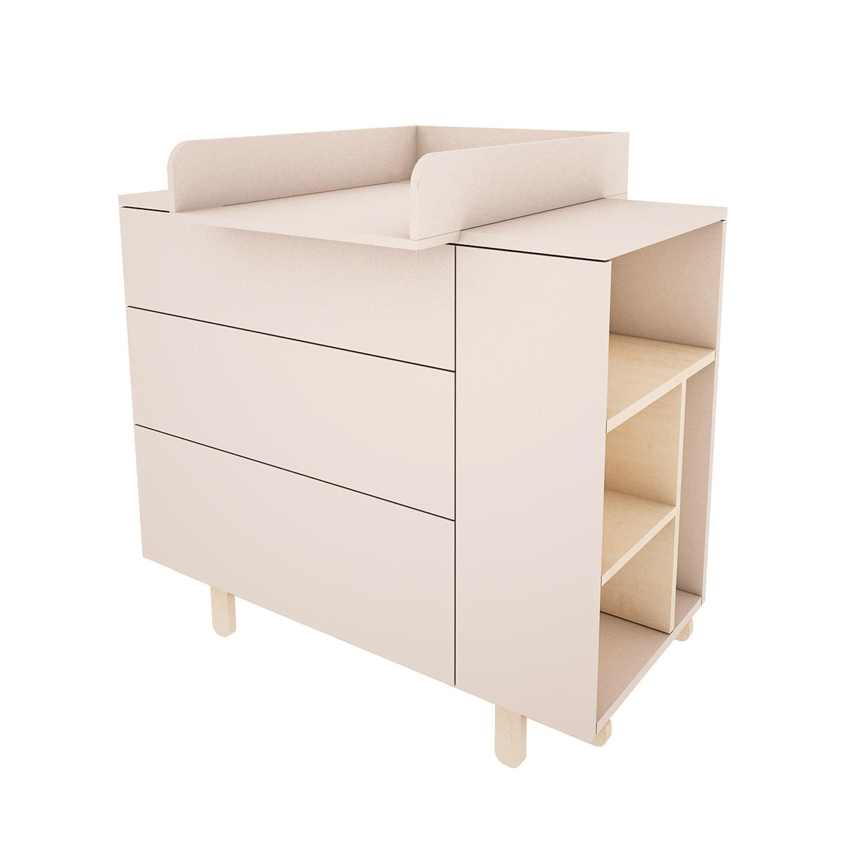 POKOJ PRO MIMINKO 3DÍLNÝ Romy Béžová - béžová, kompozitní dřevo (145/99/75cm) - Petits-meubles