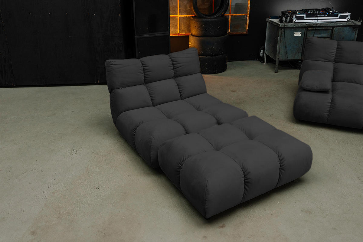 DREHSESSEL VIVIEN Schwarz Velvet Drehbar (360°) - Schwarz, Kunststoff/Textil (112/85/108cm) - KAWOLA