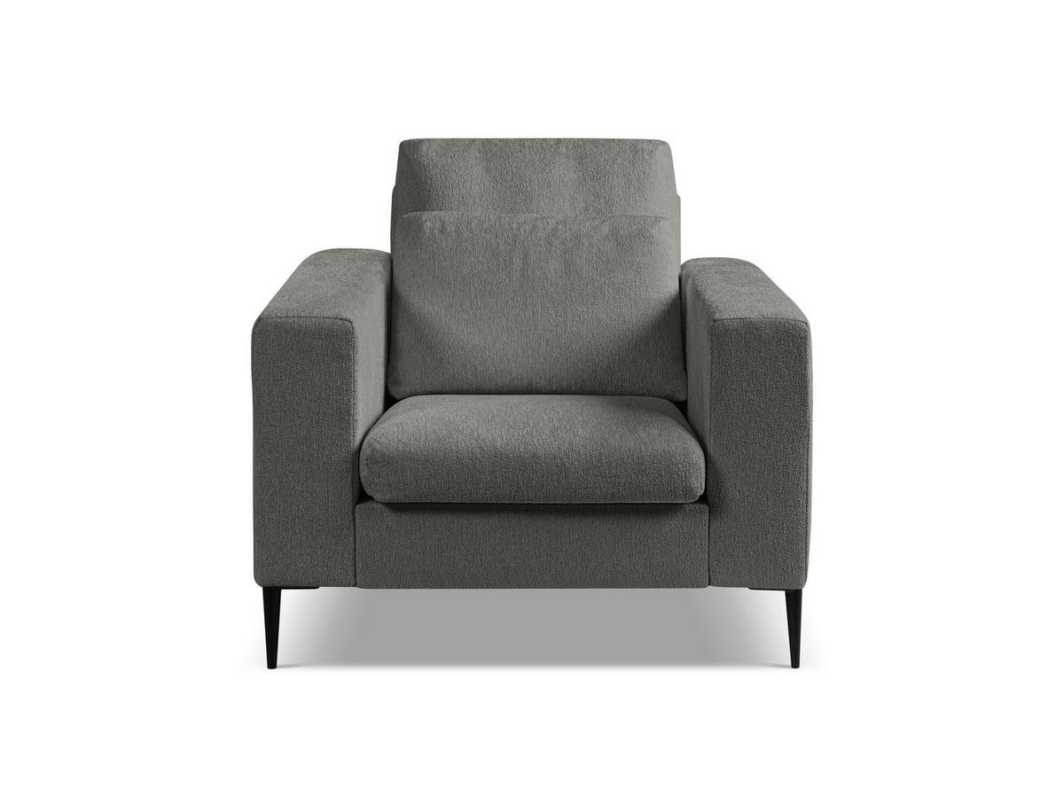 SESSEL Chenille Stoff Grau - Dunkelgrau/Schwarz, Holzwerkstoff/Textil (93/88/105cm) - Makamii