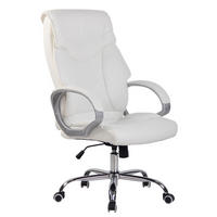 CHEFSESSEL Lederlook weiß - Chromfarben/Weiß, Textil/Metall (64/118/65cm) - CLP