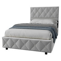 POLSTERBETT 90/200 cm in Grau Samt mit Bettkasten, hydraulischem Doppelhub-System und Lattenrost - Grau, Holzwerkstoff/Textil (90/200cm) - CHICFURN