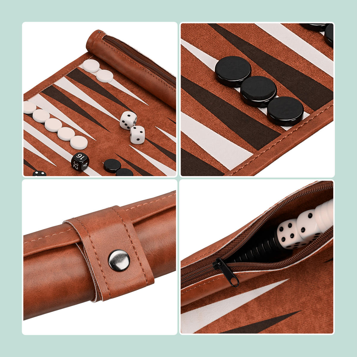 BACKGAMMON - Multicolor, Kunststoff/Metall (5/5cm) - Relaxdays