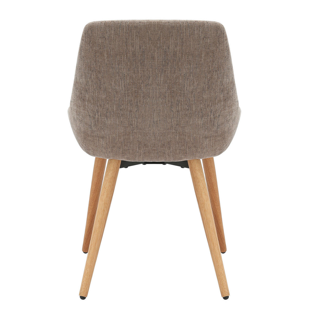 POLSTERSTUHL - 2er-Set - Webstoff / Eiche massiv - Taupe, Eichenholz/Holz (53/83/54cm) - home24