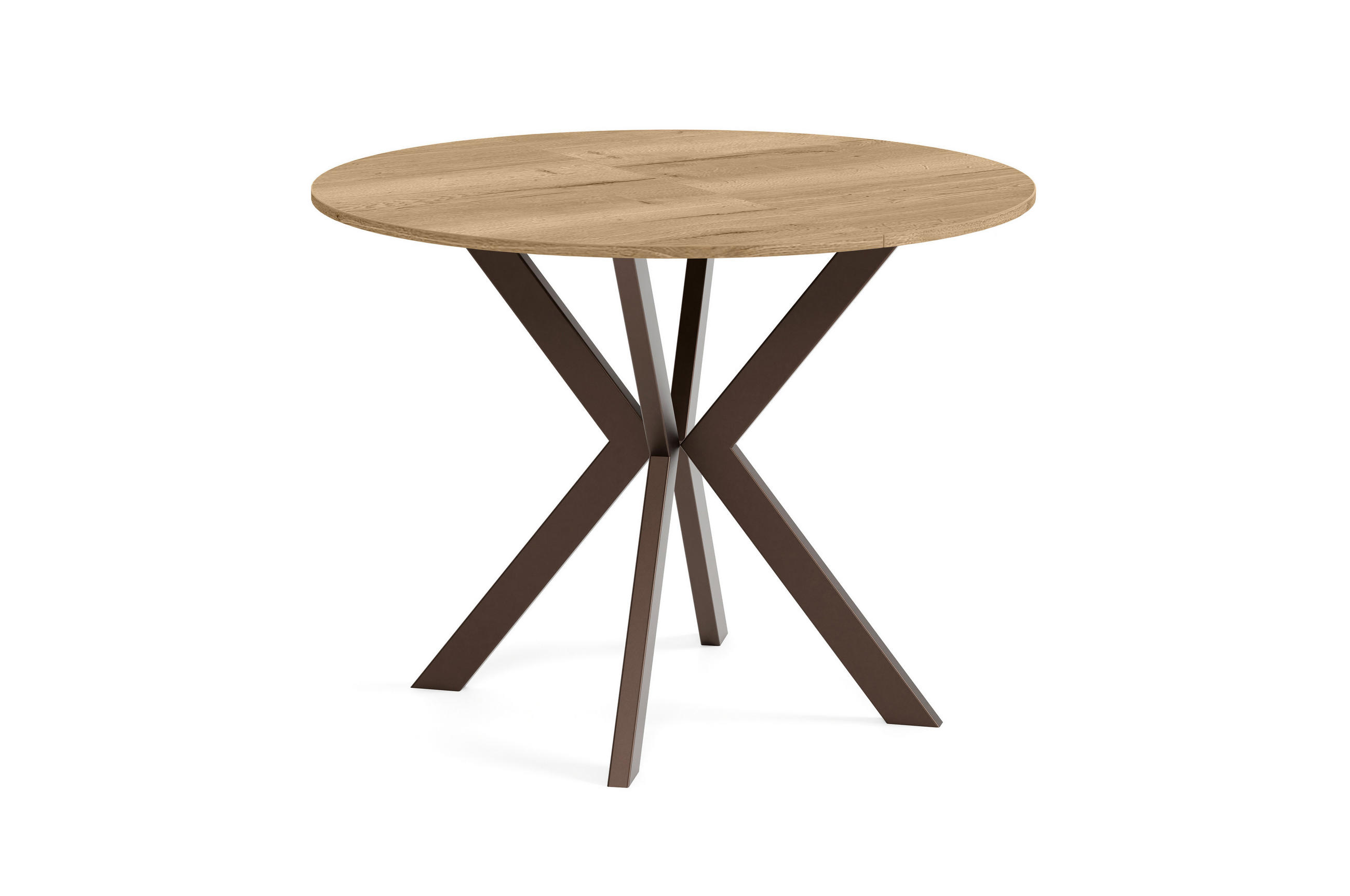Meblini Esstisch Hellbraun, Braun 90x76x90 cm