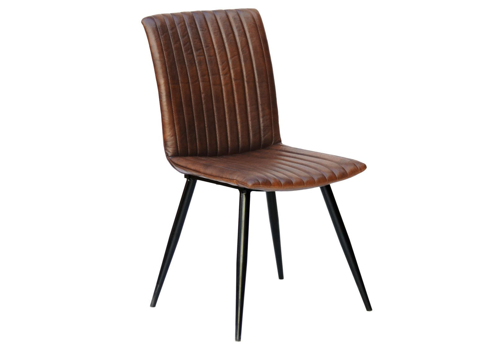 STUHL Echtleder (Büffel) 45 x 62 x 88 cm braun IRON LABEL #09 - Braun, Leder (45/88/62cm) - Massivmoebel24