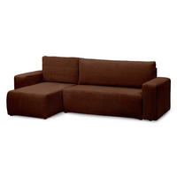 ECKSOFA Kingi Dunkelbraun - Dunkelbraun, Textil (244/142cm)