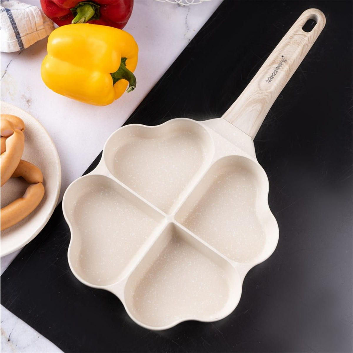 PFANNKUCHENPFANNE Beige 35.5/18.5/2.8 cm KB7819 - Beige, Metall (18.5cm) - Klausberg 
