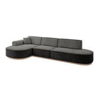 ECKSOFA Ottomane Links MARI-L2-v1 - 328x171x83 cm Dunkelgrau Velours - Dunkelgrau, Holzwerkstoff/Textil (328/171cm) - ALTDECOR