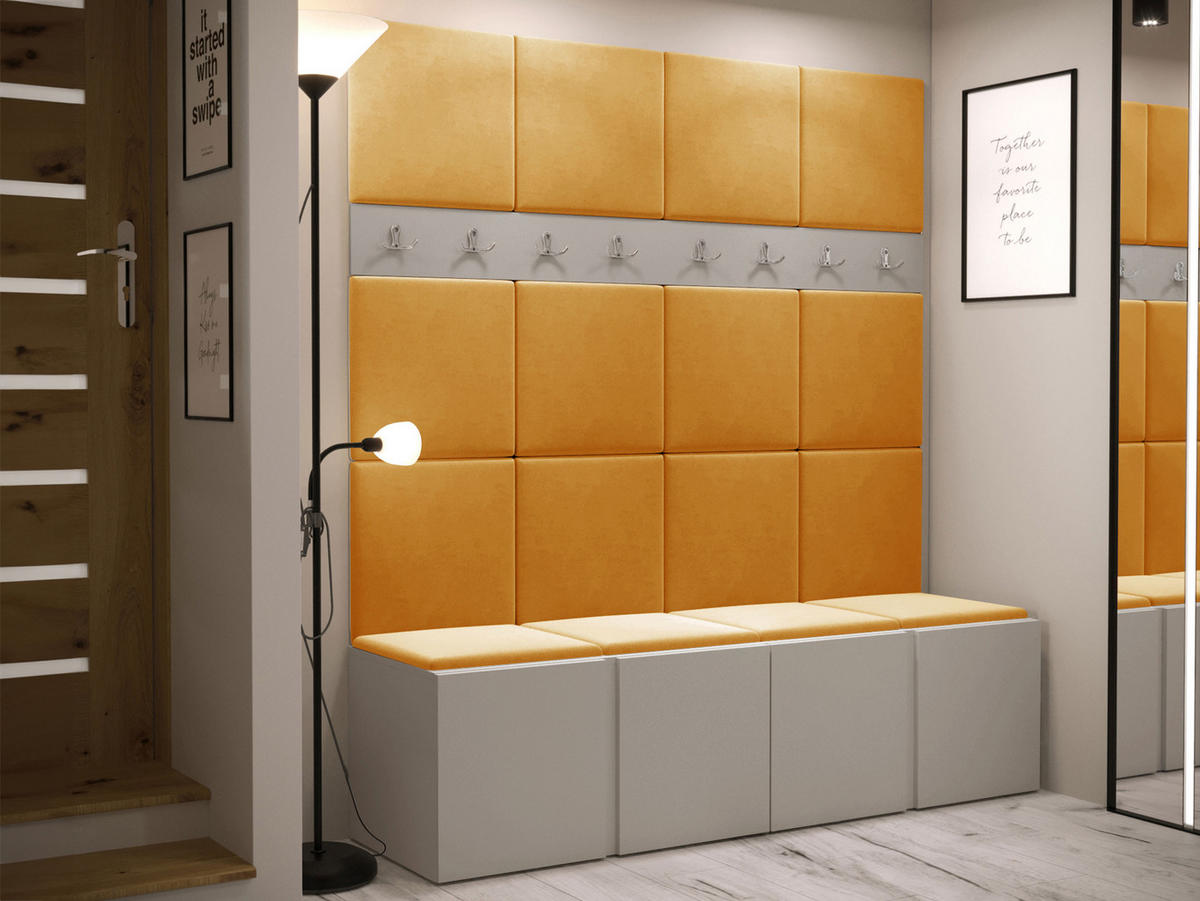 GARDEROBEN-SET Orion V - Kaschmir/Orange, Holzwerkstoff/Kunststoff (168/186/46cm) - MIRJAN24