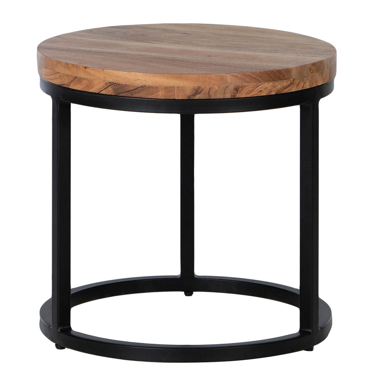 COUCHTISCH - Akazie massiv / Metall, 2er-Set - Akaziefarben, Holz (50/50/45cm) - home24