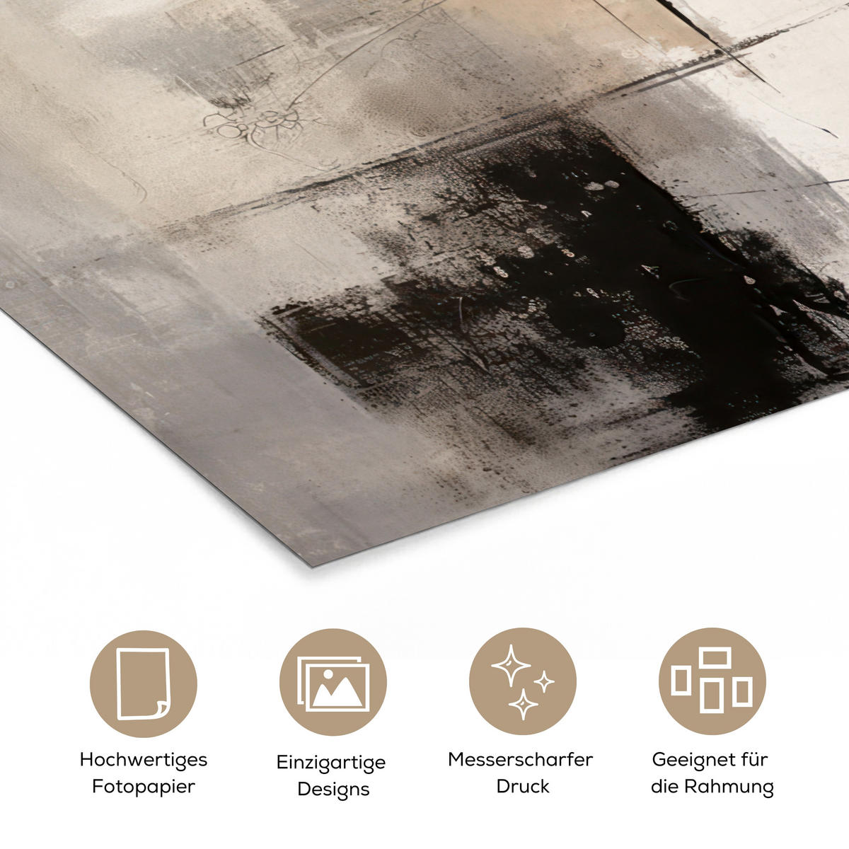 POSTER Abstrakt - Kunst - Grau 40x60 cm - Hellgrau, Papier (40/60/0.1cm) - MuchoWow