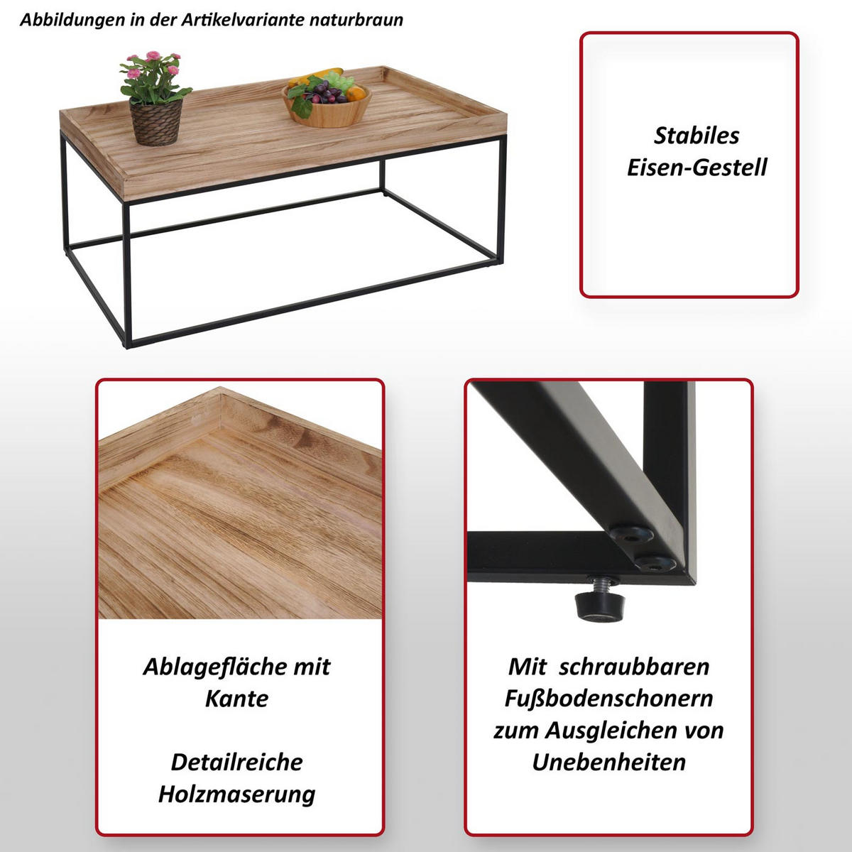 COUCHTISCH rechteckig Dunkelbraun - Dunkelbraun, Holz (60/110/46cm) - MCW