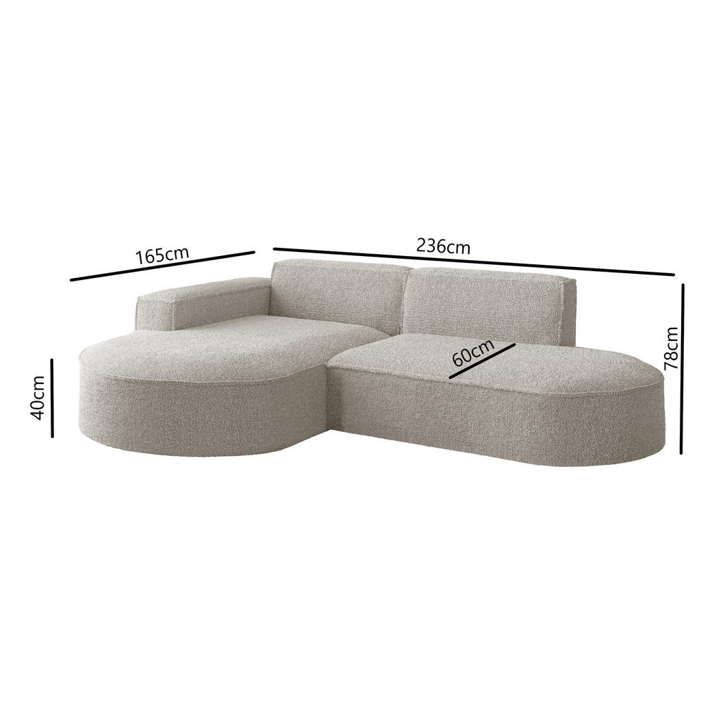 Thumbnail - Kaiser Möbel Ecksofa, Creme, Holz, einzeln stellbar, L-Form, 236x165 cm, Wohnzimmer, Sofas & Couches, Wohnlandschaften, ...