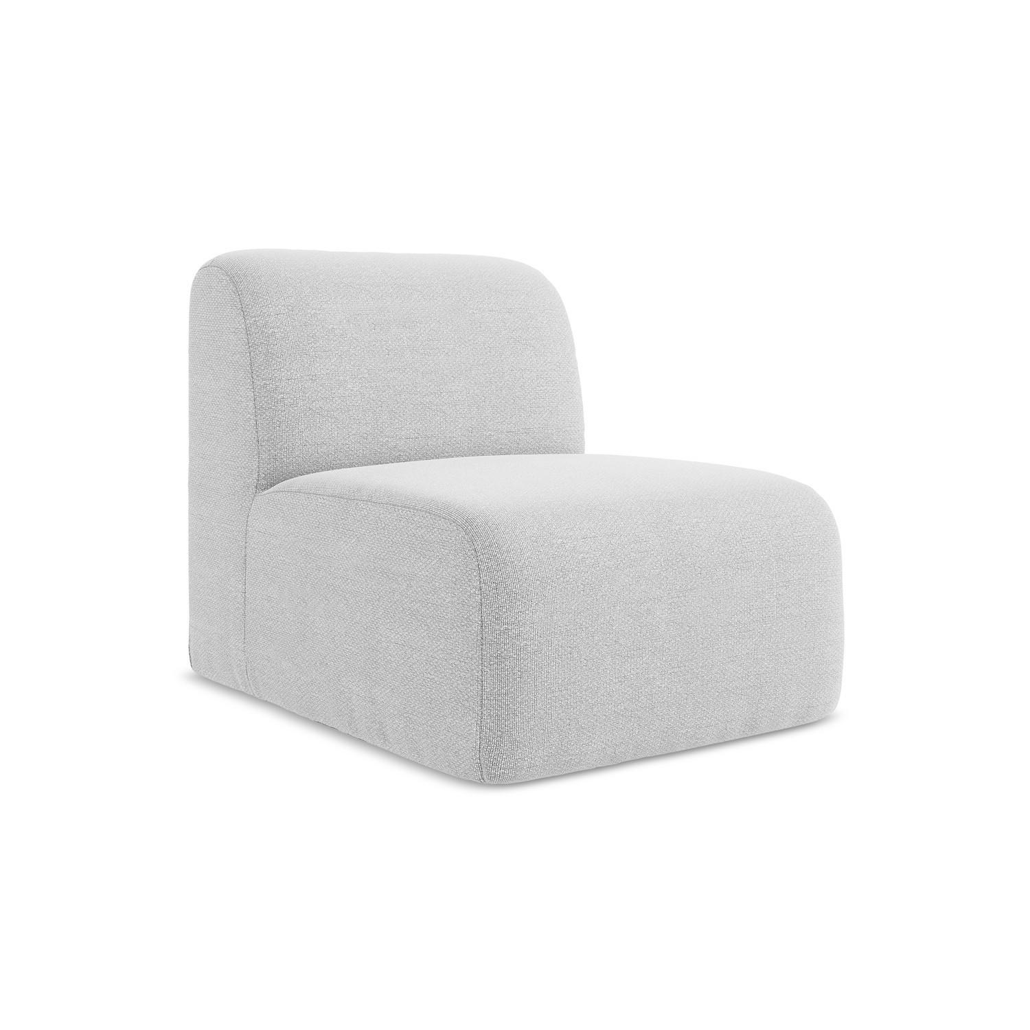 SOFAELEMENT Bouclé Stoff Grau - Silberfarben/Schwarz, Holzwerkstoff/Kunststoff (70/75/94cm) - LaMiaSofa