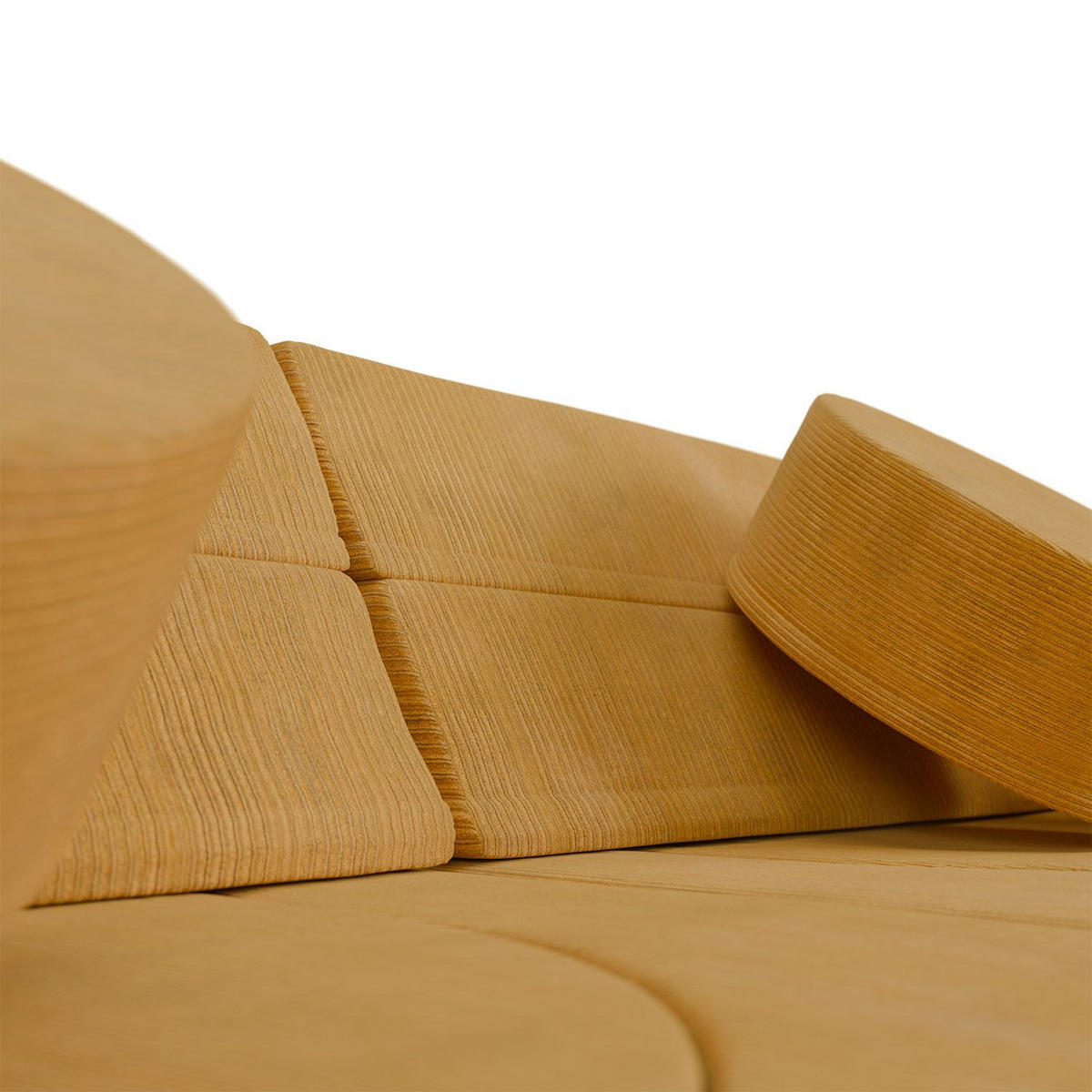 KINDERSOFA Kayo cord gelb - Gelb, Textil (150/50/75cm) - Juskys