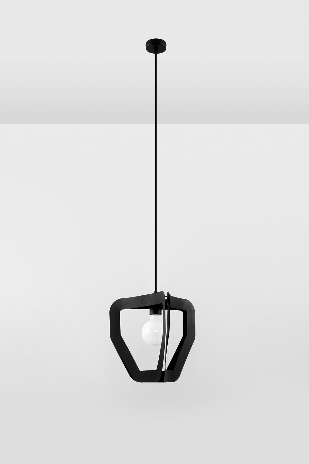 PENDELLEUCHTE Stahl Schwarz Dreieckgestell - Schwarz, Metall (35/32/120cm) - Sollux Lighting
