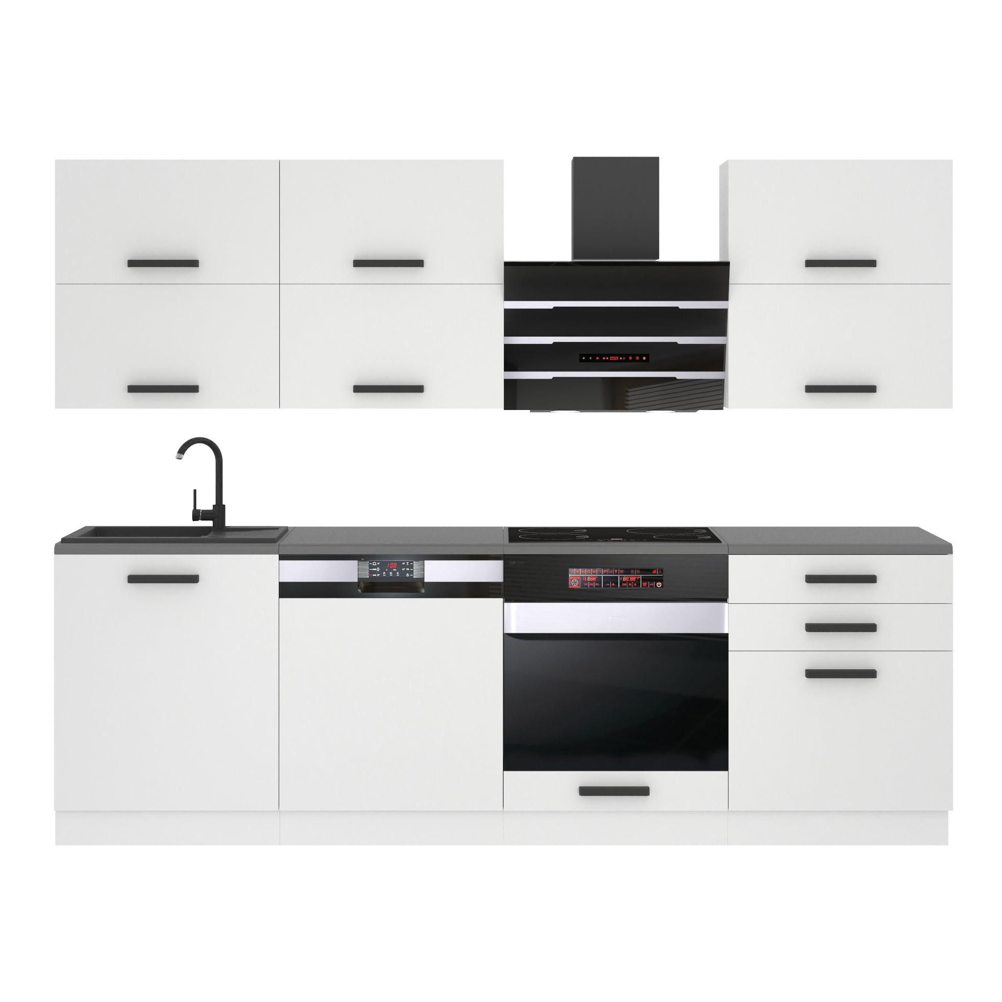 B BELINI GROUP KUCHYŇSKÁ LINKA Madison 240 cm, s pracovními deskami, Bílá matná