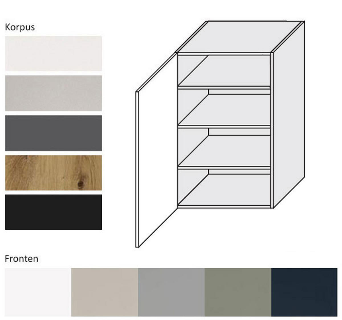 HÄNGESCHRANK Oslo W4/60/1 Eiche Artisan / Reed Green Matt 60 / 32,5 / 96cm - Eiche Artisan/Grün, Holz/Holzwerkstoff (60/96/32.5cm) - Feldmann-Wohnen