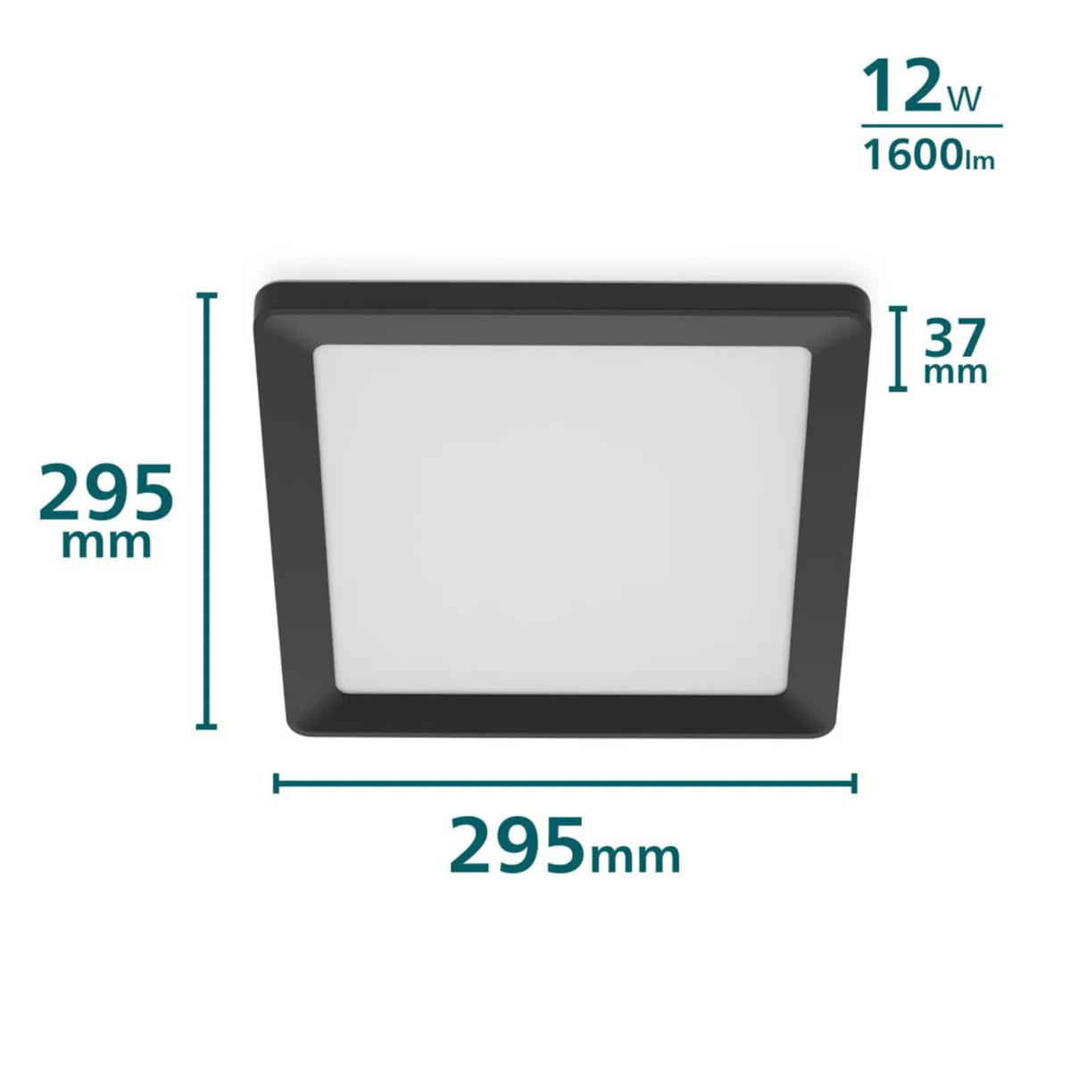 DECKENLEUCHTE SceneSwitch Schwarz - Schwarz, Kunststoff (29.5/29.5/3.7cm) - Philips