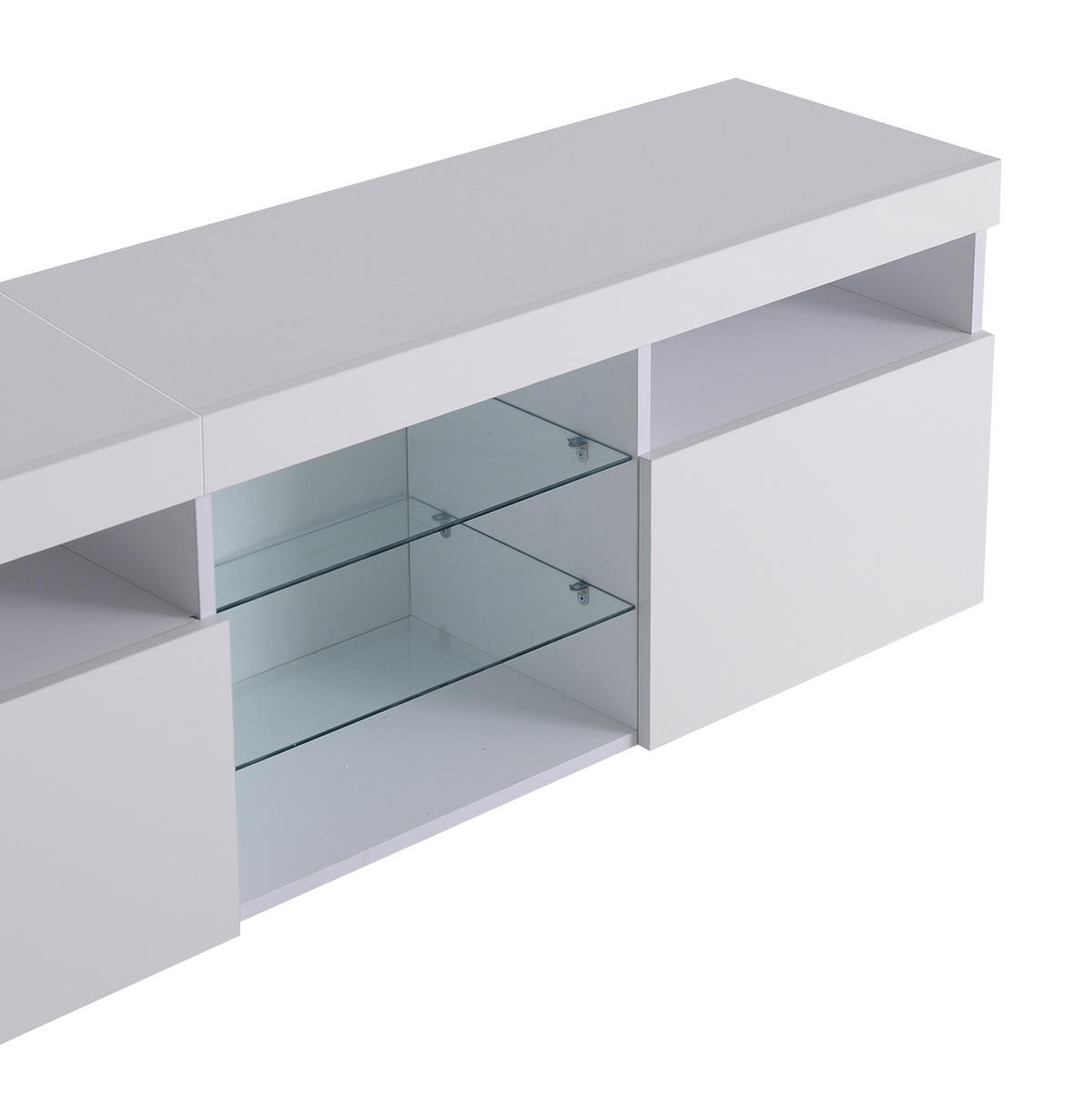 TV-ELEMENT mit LED 180 x 35 x 48 cm Weiß Hochglanz - Weiß, Holzwerkstoff (35/48/180cm) - Beauniv