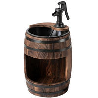 GARTENBRUNNEN, Tannenholz, Metall, Natur - Naturfarben, Holz/Metall (27/27/59cm) - Outsunny