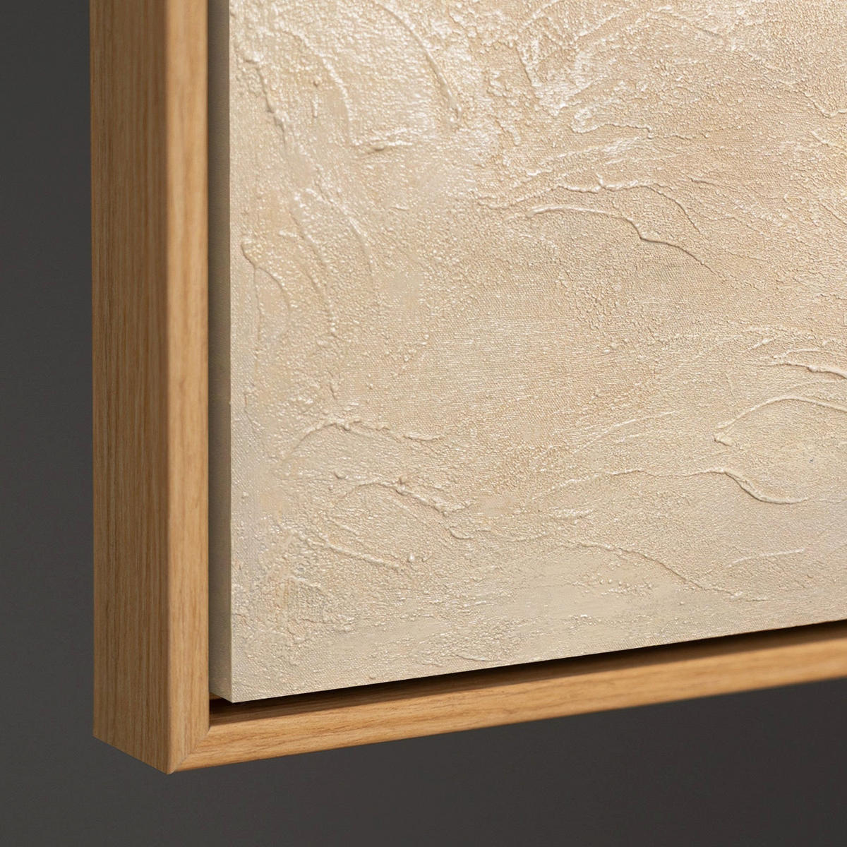 GEMÄLDE Grüner Akzent Schattenfugenrahmen Eichefarben 120x80 cm - Eichefarben, Holz (120/80cm) - YS-art gallery