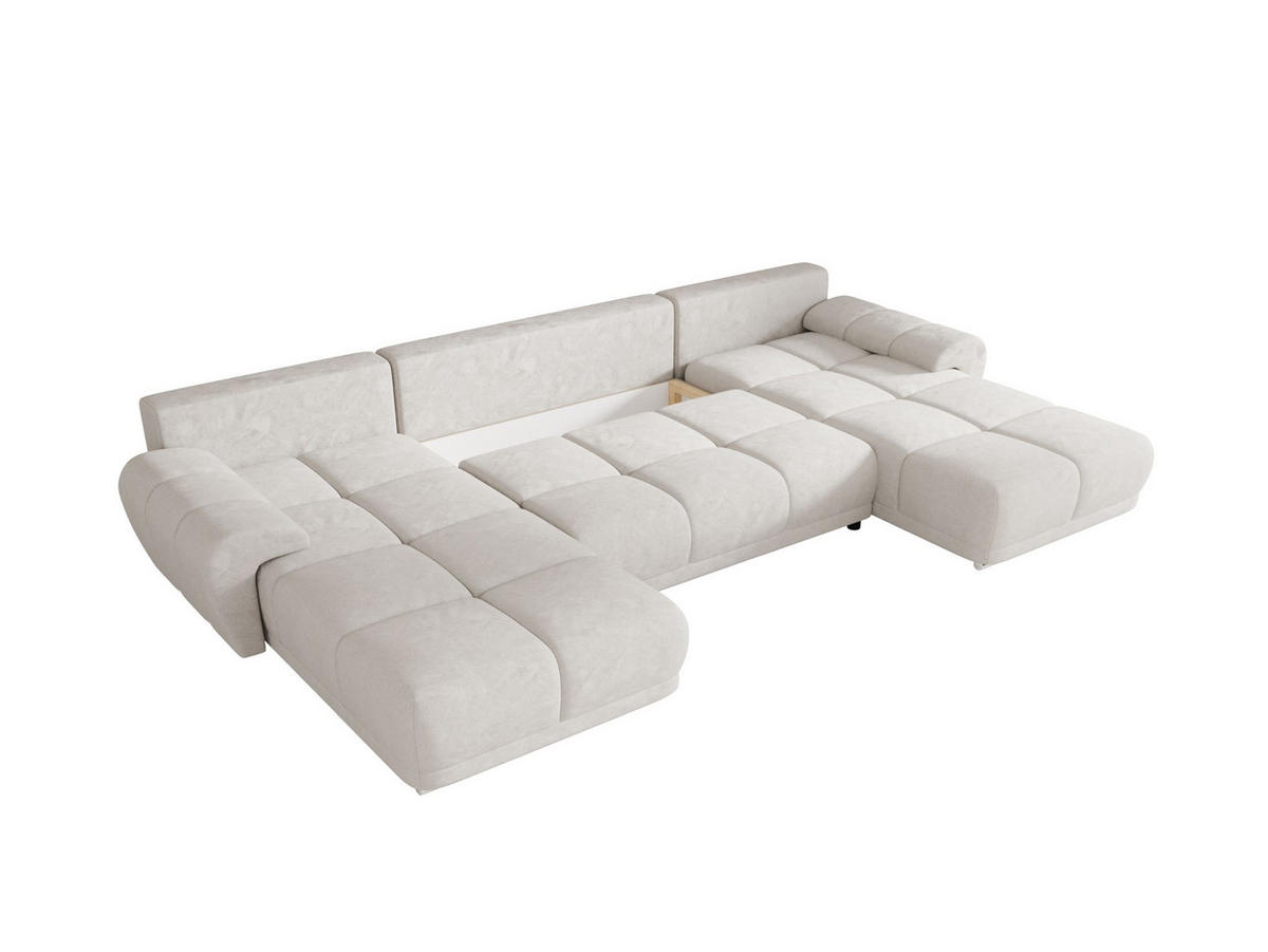 ECKSOFA BEGA U Links TENDER WAY 01 mit Schlaffunktion - Beige, Textil (372/87/185cm) - Bedante