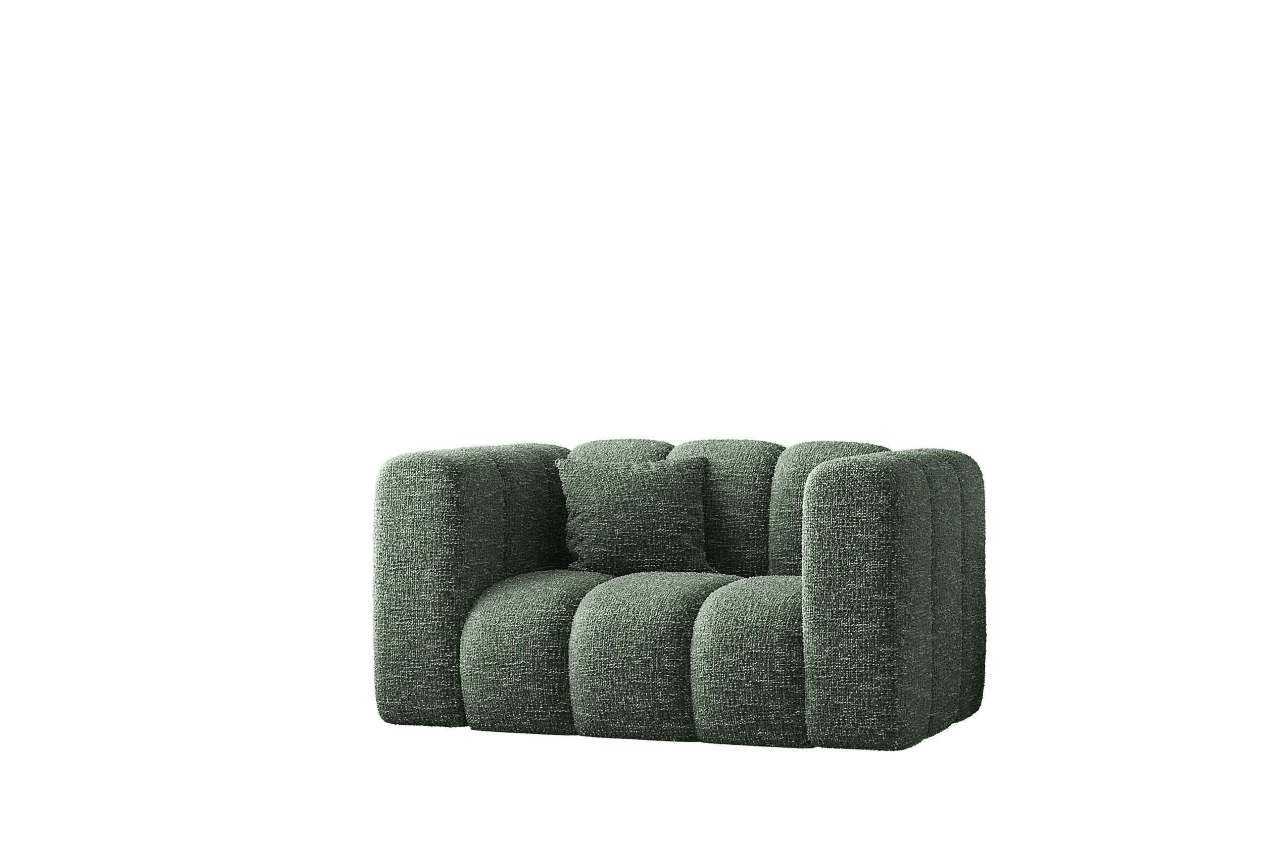 SESSEL Sofa Grand modular stoff Haga Grün - Grün, Holz (137/70/89cm) - Kaiser Möbel