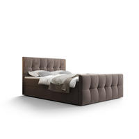 BOXBETT MANHATTAN mit Matratze H3, Bonell und Topper 140x200 Monolith 15 - Braun, Holz/Textil (140/200cm) - Bedante