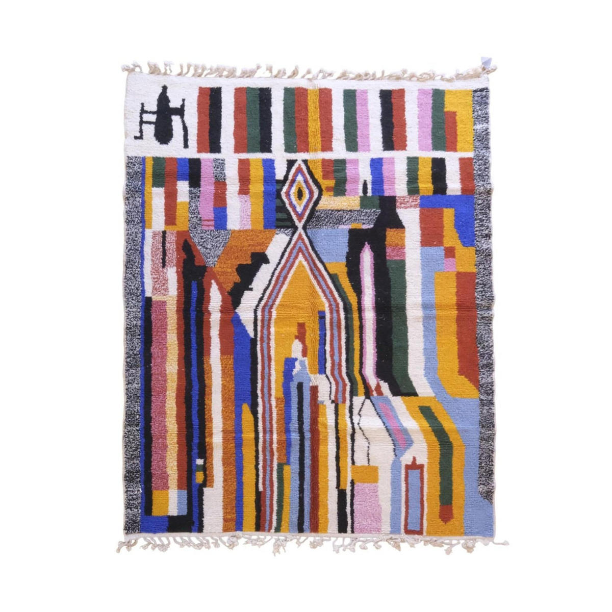 BERBERTEPPICH aus Marokko abstrakt farbig mehrfarbig - Multicolor, Naturmaterialien (219/282cm) - AFK Living