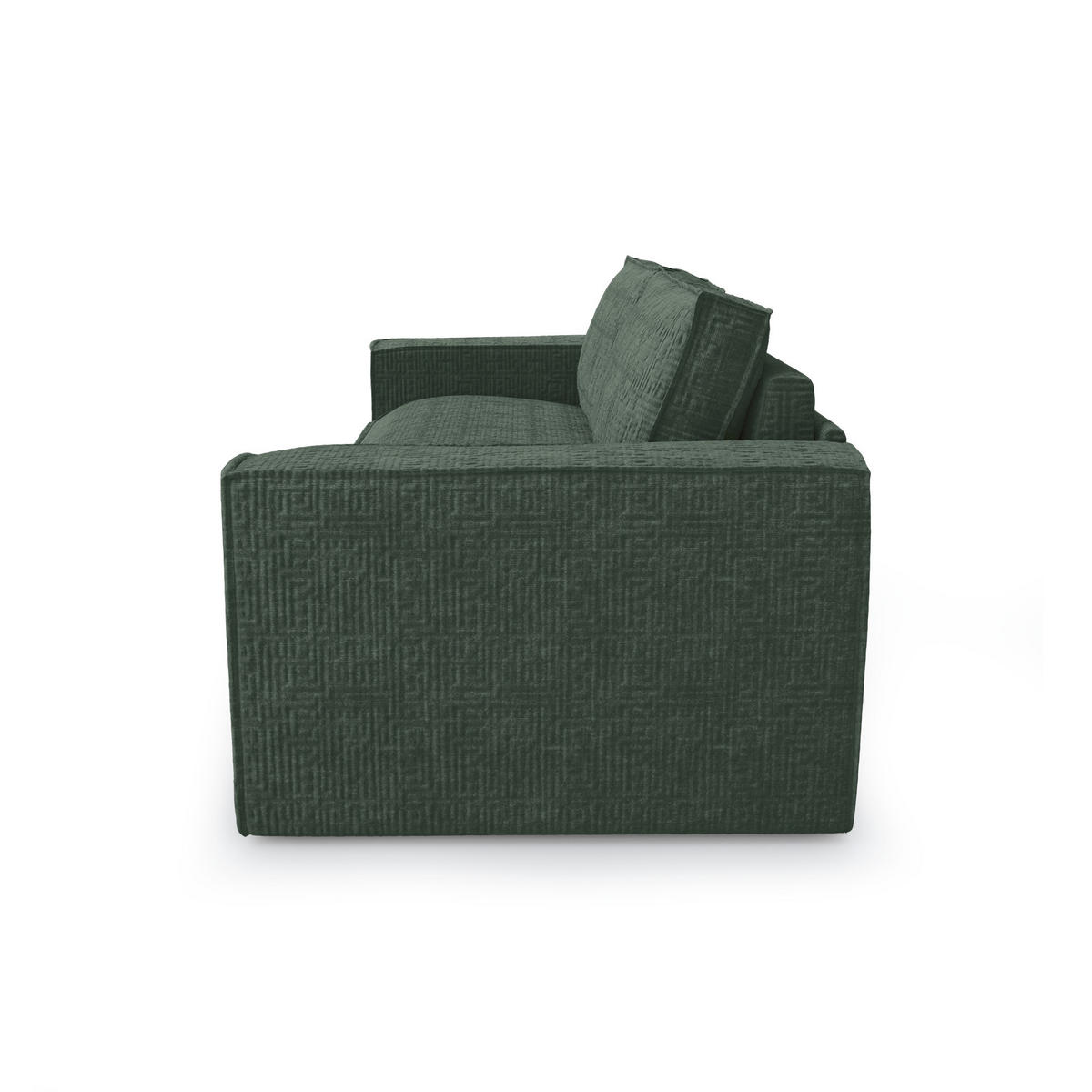 SCHLAFSOFA GERADE Samt Smaragdgrün 216cm - Smaragdgrün, Textil (216/90/100cm) - Sia Home